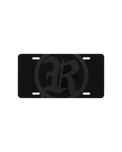 "Embossed Logo License Plate" - (Black)