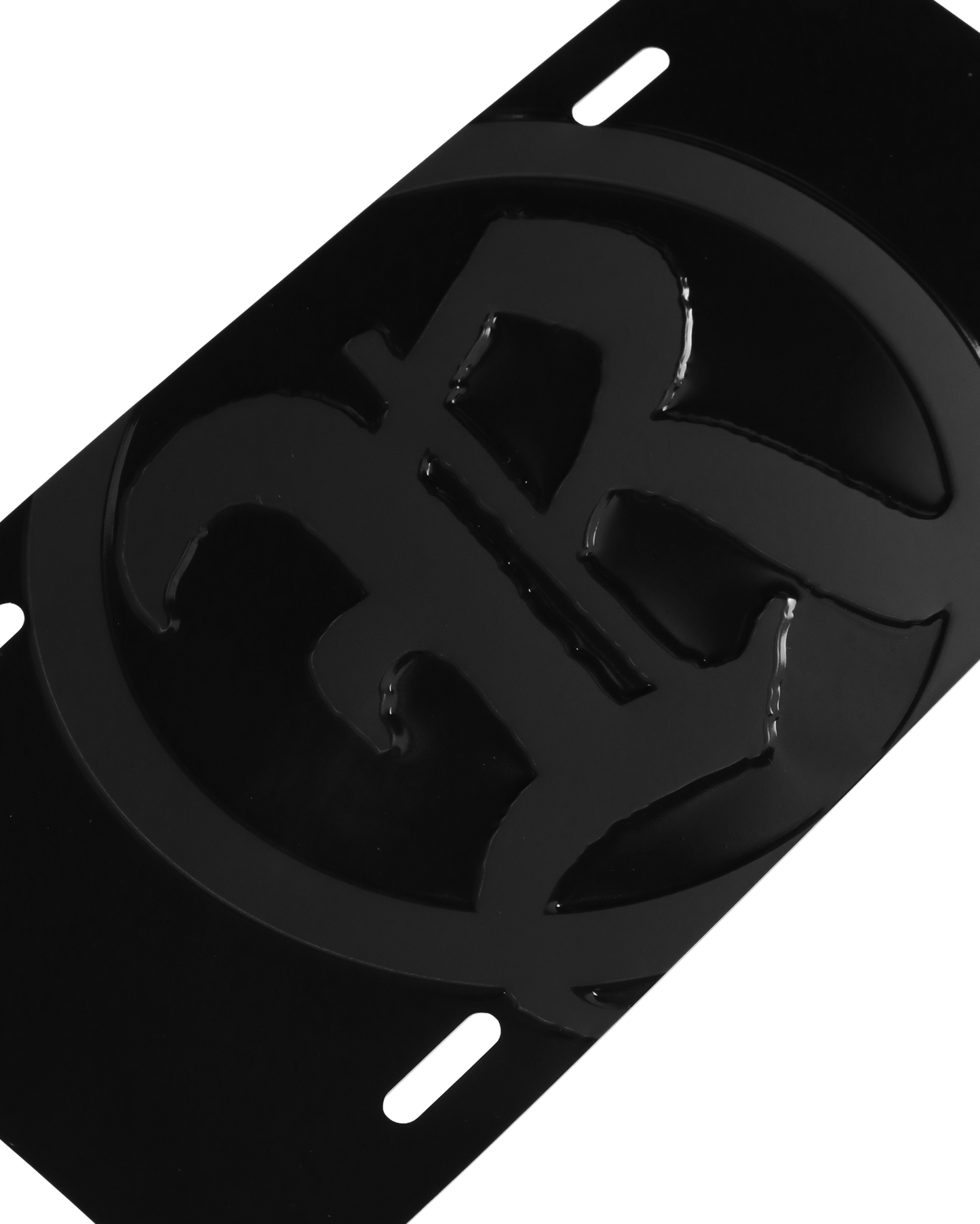 "Embossed Logo License Plate" - (Black)