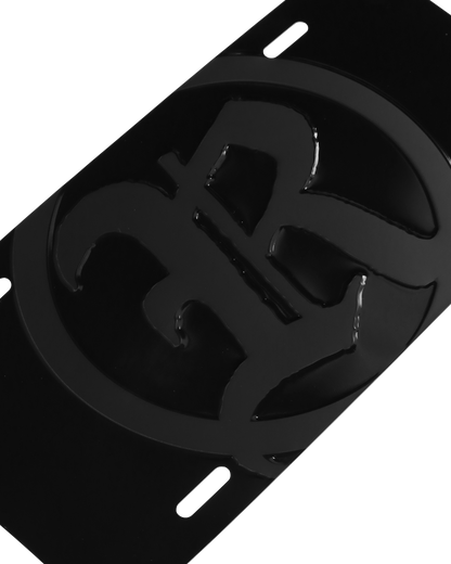 "Embossed Logo License Plate" - (Black)