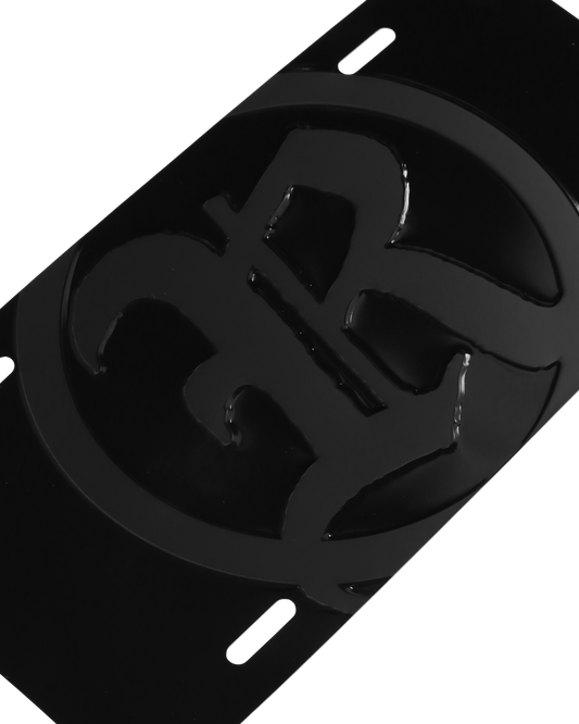 "Embossed Logo License Plate" - (Black)
